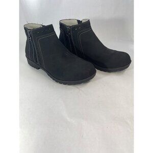 J Sport Jenna 8M Black Ankle Boots With Zipper & Stitch Detail